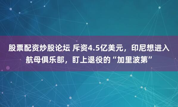 股票配资炒股论坛 斥资4.5亿美元，印尼想进入航母俱乐部，盯上退役的“加里波第”